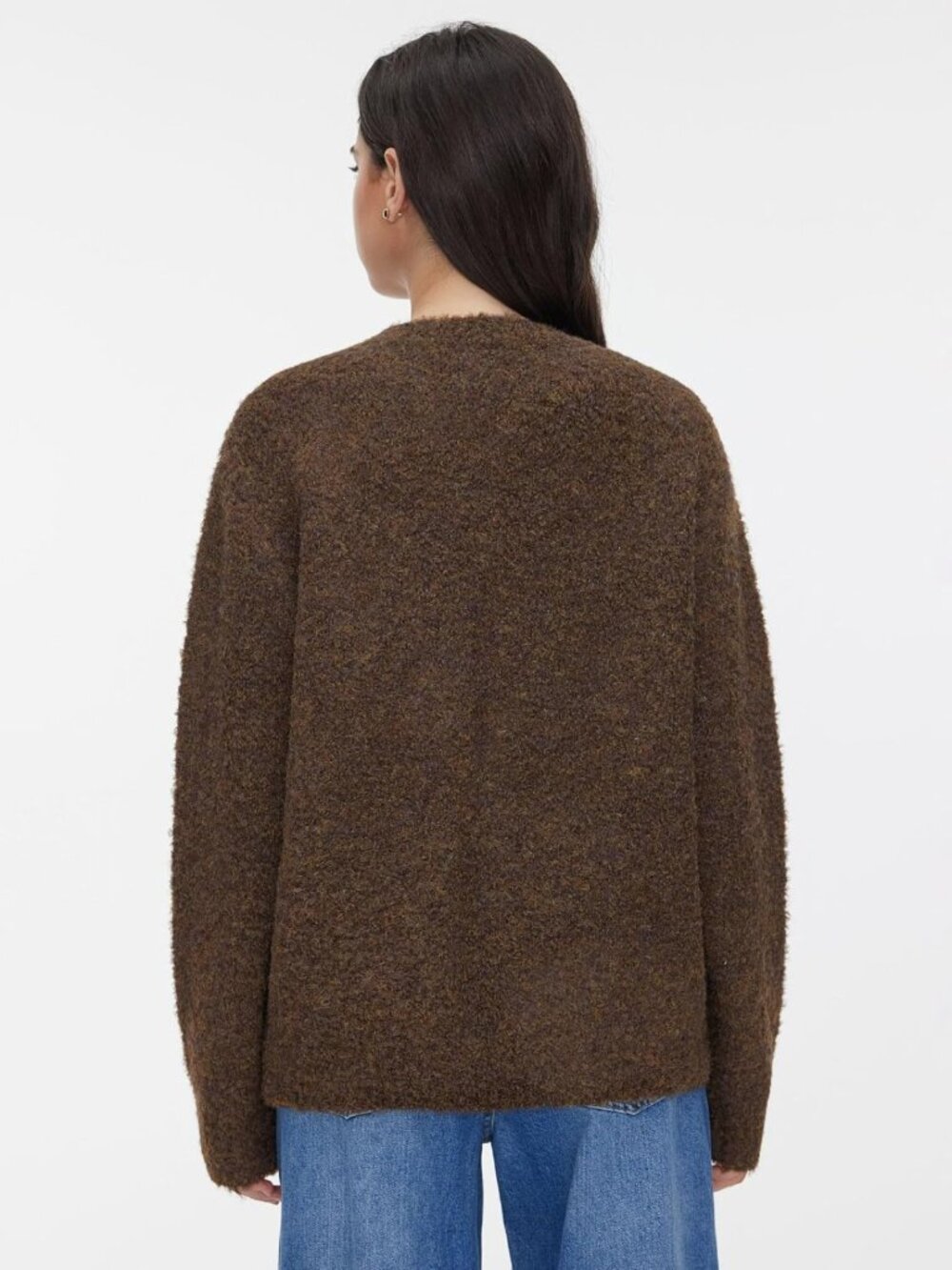 Cozy Oversized Wool Blend Sweater for Women | Cute Sheep Pattern Pullover - Picture 4 of 8